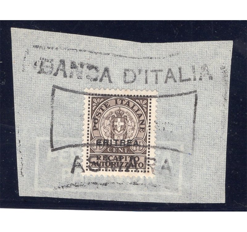 Eritrea 1937 Espresso £ 1,25 su 60 c. soprast. azzurra n° 11. Cat. € 30 (U)