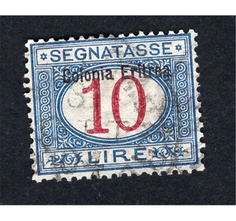 Eritrea 1939 Recapito autorizzato 10 c. bruno soprast. n° 1 annullo completo. Cat. € 100 (U)