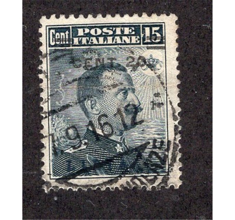 Libia 1916 Michetti 20 c. su 15 soprast. viola. n° 17. Cert.: IC. Cat. € 325 (**)