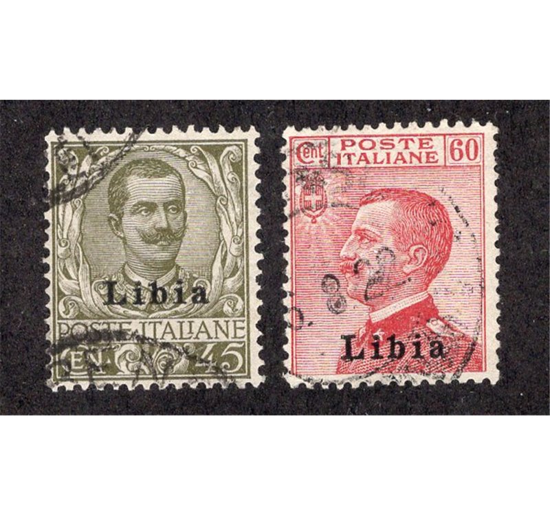 Libia 1916 Michetti 20 c. su 15 c. nero soprast. in azzurro nero, n° 17/I. Cat. € 60 (U)