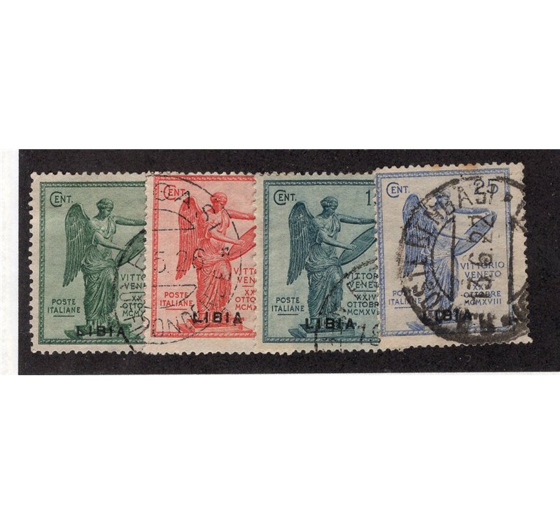 Libia 1917/18 Pittorica con filigrana coron serie n° 21/32. Firm.: Chia. Cat. € 375 (U)