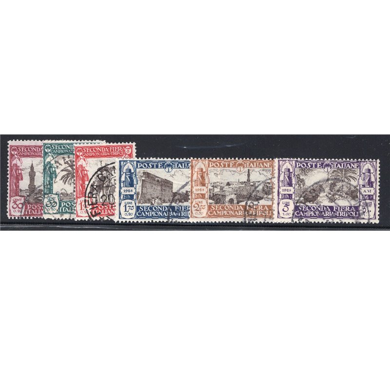 Libia 1927 I Fiera di Tripoli ordinaria serie n° 66/71. Cat. € 130 (U)