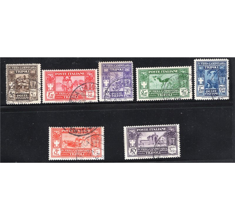 Libia 1930 IV Fiera di Tripoli serie n° 87/93. Cat. € 375 (U)