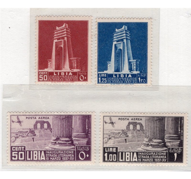 Libia 1935 IX Fiera di Tripoli serie n° 132/37 + P.A. 21/26. Cat. € 185 (**)
