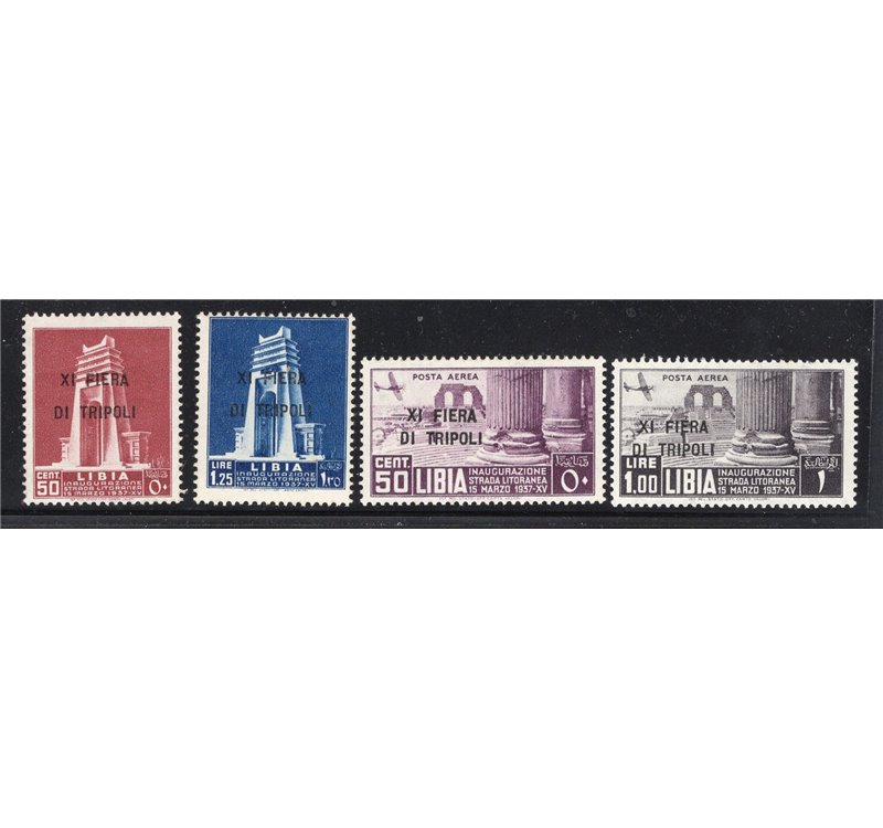 Libia 1937 Strada litoranea serie n° 140/41 + P.A. 30/31. Cat. € 40 (**)