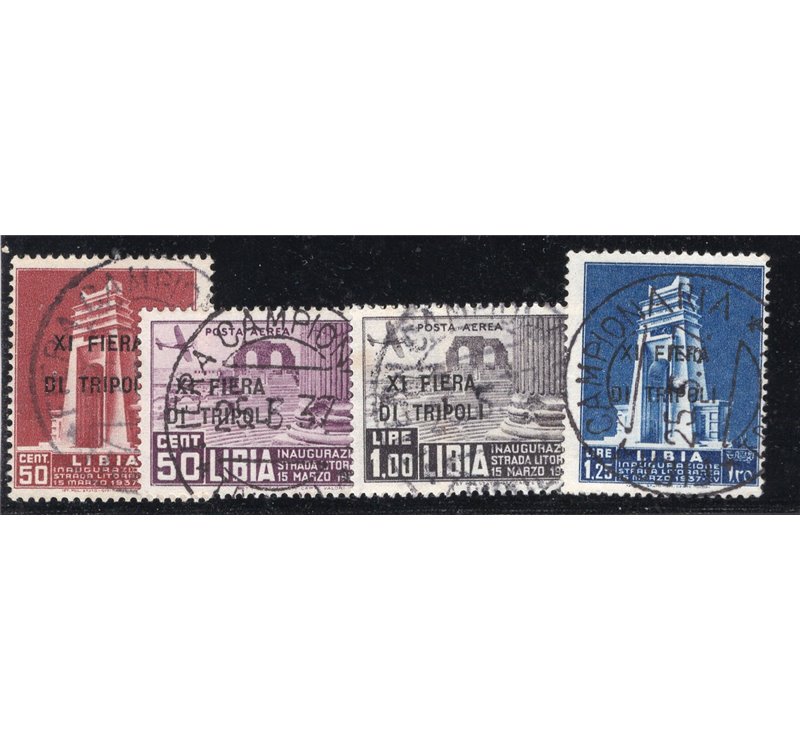 Libia 1937 Strada litoranea serie n° 140/41 + P.A. 30/31. Cat. € 50 (U)