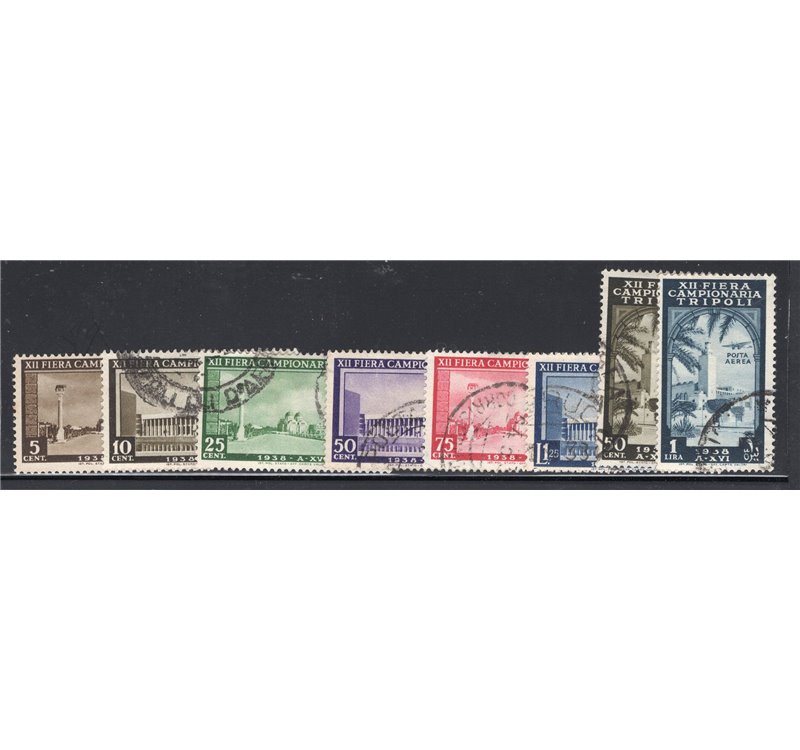 Libia 1937 XI Fiera di Tripoli serie n° 142/43 + P.A. 32/33. Cat. € 220 (U)
