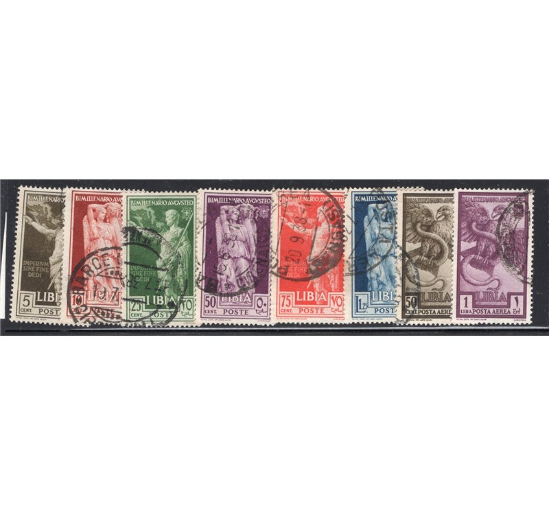 Libia 1938 XII Fiera di Tripoli serie n° 146/51 + P.A. 34/35. Cat. € 30 (U)