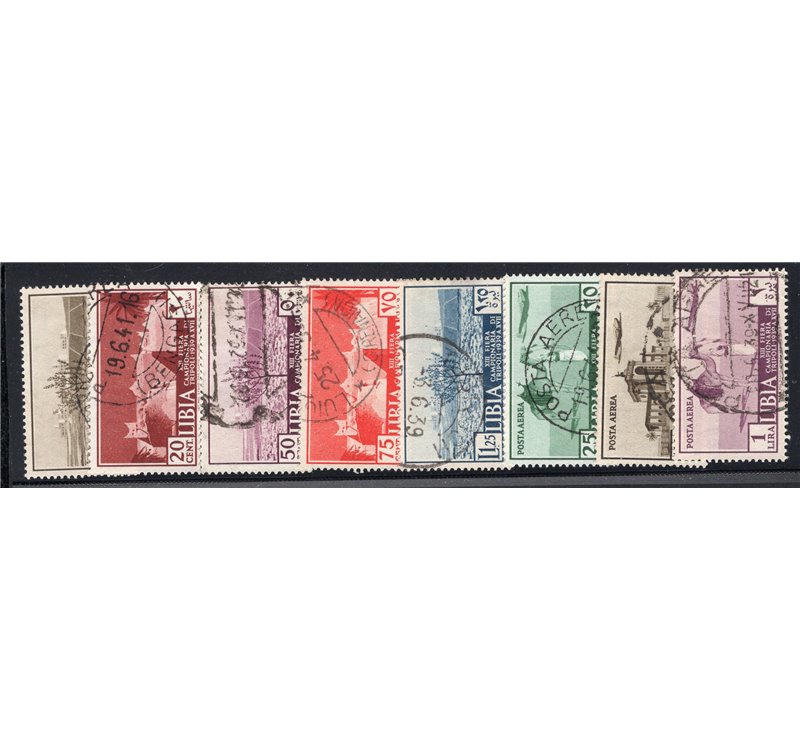 Libia 1938 Augusto serie n° 152/57 + P.A. 36/37. Cat. € 20 (U)