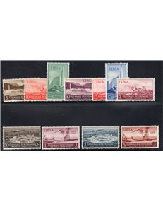 Libia 1938 XIII Fiera di Tripoli serie n° 158/62 + P.A. 38/40. Cat. € 45 (**)