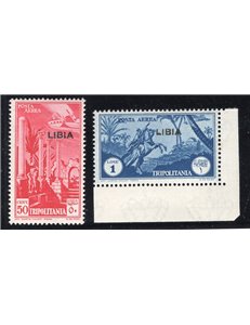 Libia 1936 P.A. Cavaliere senussita 50 c. violetto soprast., n° 27. Cat. € 200 (**)