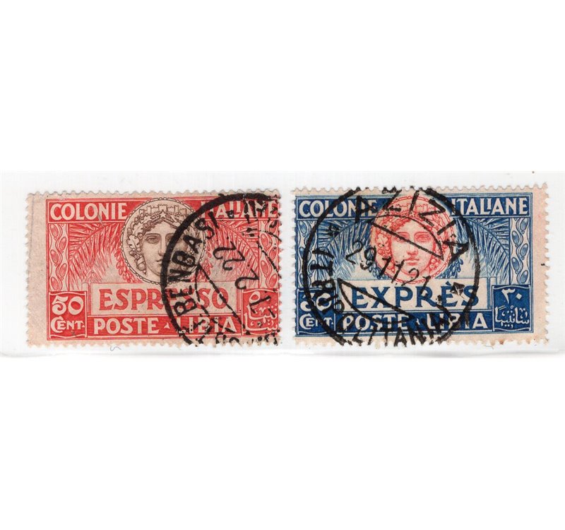 Libia 1915 Espressi soprast. 1° tipo serie n° 1/2. Cat. € 100 (U)