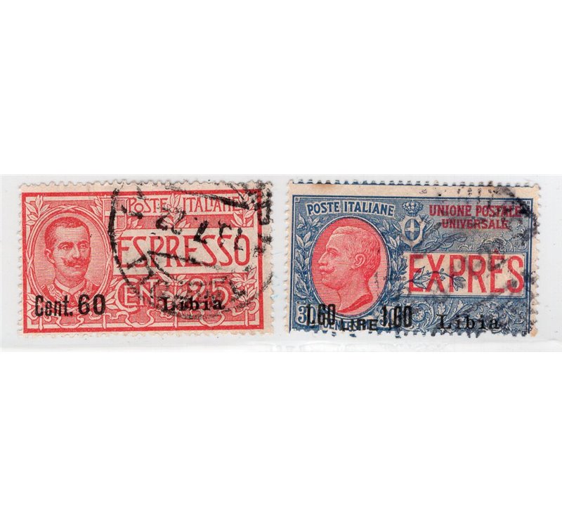 Libia 1922 Espressi soprast. serie n° 5/6. Cat. € 110 (**)