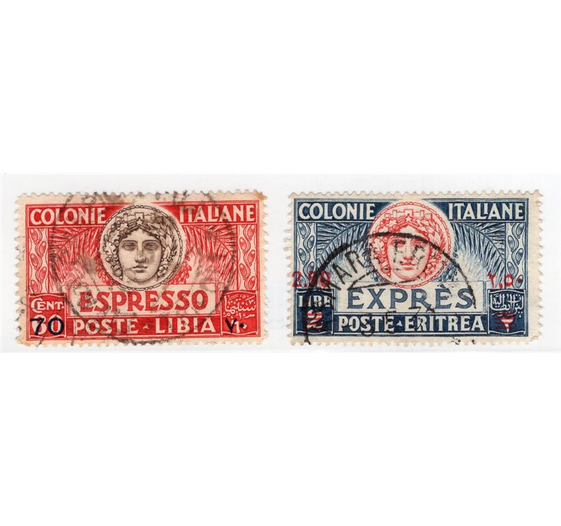 Libia 1923 Espressi serie n° 7/8. Cat. € 62 (U)