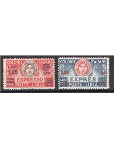 Libia 1926 Espressi Turrita soprast. n° 9/10. Cat. € 85 (**)