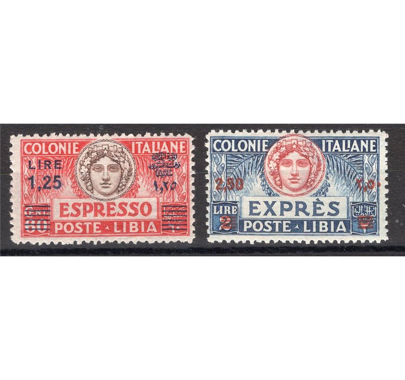 Libia 1926 Espressi Turrita soprast. n° 9/10. Cat. € 85 (**)