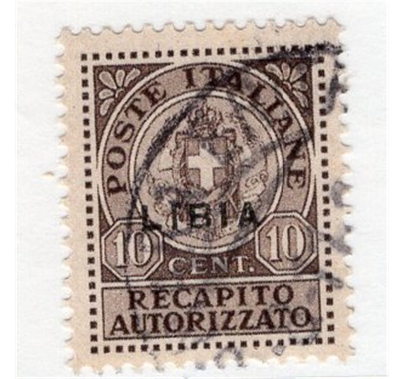 Libia 1929 Recapito autorizzato 10 c. dent. 14 n° 2. Cat. € 200 (U)