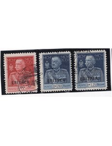 Eritrea 1925 Soprast. serie n° 93/95. Cat. € 240 (U)