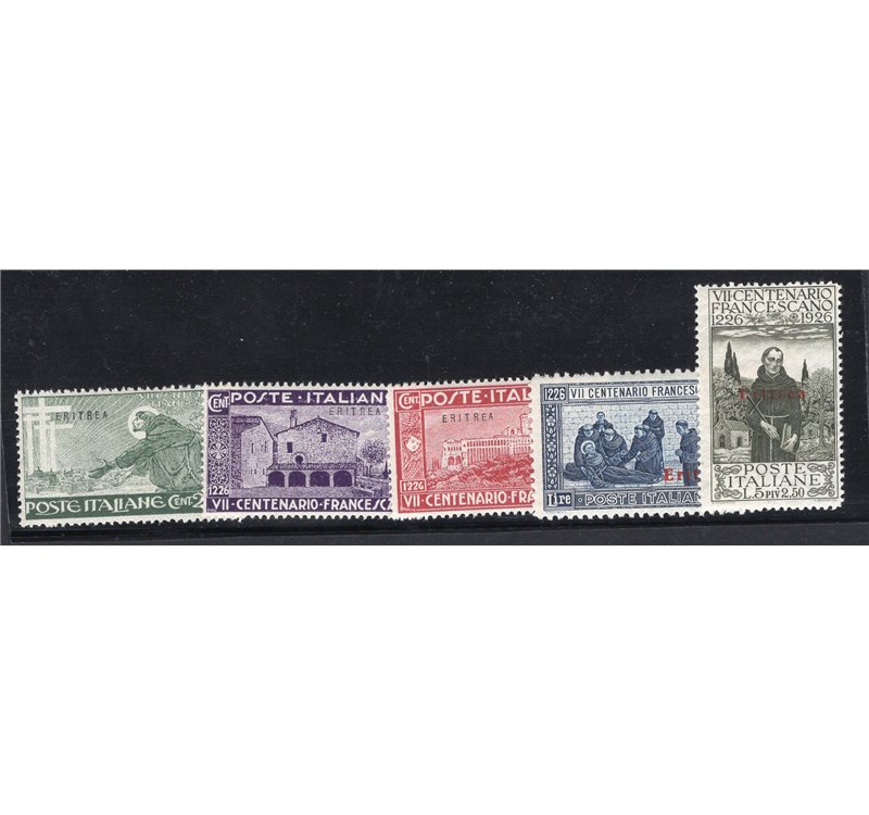 Eritrea 1925/26 Giubileo dent. 11 serie n° 96/98. Cat. € 80 (**)