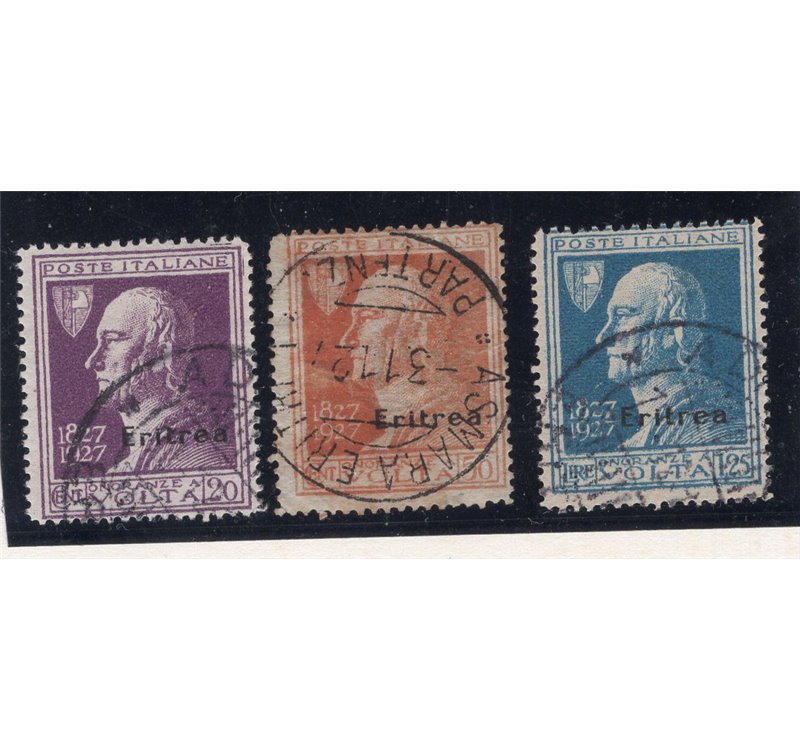 Eritrea 1926 Floreale soprast. serie n° 113/15. Cert.: Biondi. Cat. € 220 (U)